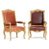 Paire de fauteuils Régence dorés