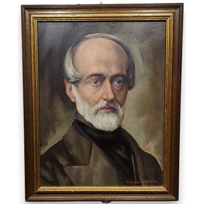 Tableau portrait "Giuseppe Mazzini" signé MARTINI