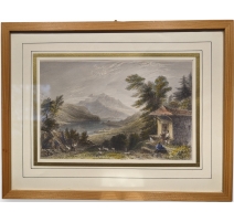 Gravure aquarellée "Mount Pilatus" par BARTLETT