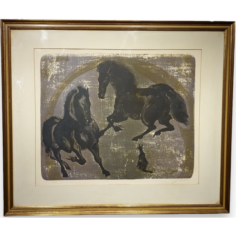 Lithographie "Chevaux" signée ERNI 20/200