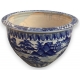 Large flower pot, blue-white ceramic, decor villae