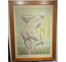 Aquarelle "Femme au bain" signée Henry MEYLAN