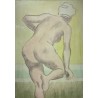 Aquarelle "Femme au bain" signée Henry MEYLAN