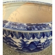 Large flower pot, blue-white ceramic, decor villae