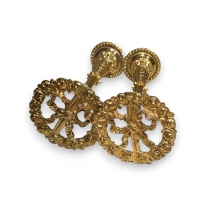 Paire de patères Noeud en bronze doré