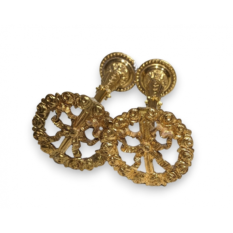 Paire de patères Noeud en bronze doré