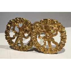 Pair of ‘Noeud’ coat hooks in gilded bronze