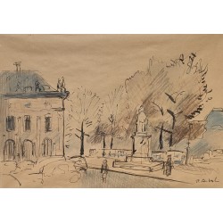 Aquarelle "Paris" signé P. AUBERT