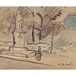 Aquarelle "Paris" signé P. AUBERT