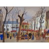 Aquarelle "Montmartre" signé P. AUBERT 1956