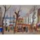 Aquarelle "Montmartre" signé P. AUBERT 1956