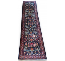 Tapis de passage fond bleu et bordure rouge