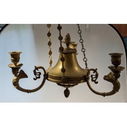 Petit lustre Empire à 3 lumières