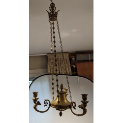 Petit lustre Empire à 3 lumières