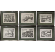 Suite de 6 gravures Villes Allemandes