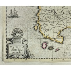 Carte des Péloponnèse encadrée