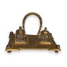 Gilded bronze inkwell with a square base