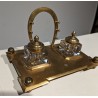 Gilded bronze inkwell with a square base