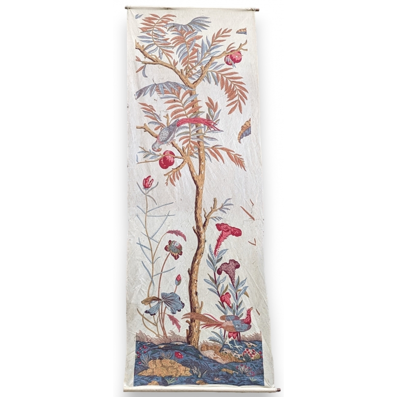 Pan de tissus "Arbre et oiseaux"