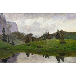 Tableau \"Alpe de Barmaz\" signé L BEGUIN