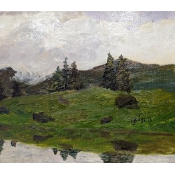 Tableau \"Alpe de Barmaz\" signé L BEGUIN
