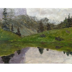 Tableau \"Alpe de Barmaz\" signé L BEGUIN