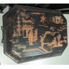 Black and gold lacquered sewing box