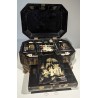 Black and gold lacquered sewing box