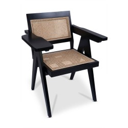 Fauteuil de relaxation \"Mid Century\" en rotin