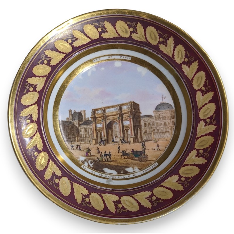 Assiette \"Arc de Triomphe\" Paris en porcelaine