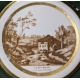 Assiette "Vue d'un moulin Lausanne" en porcelaine