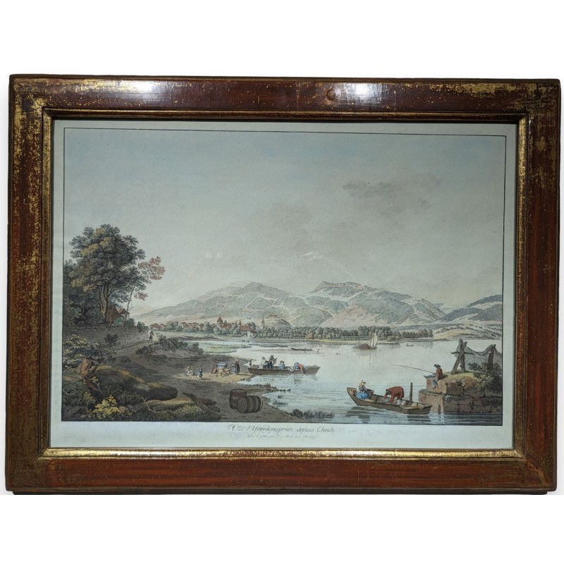 Engraving entitled ‘View of Yverdon from Clindi’ by ABERLI