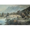 Engraving ‘Château de Wimmis’ by ABERLI