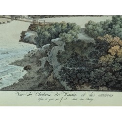 Engraving ‘Château de Wimmis’ by ABERLI