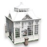 Winter garden made of white-painted galvanised steel