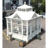Winter garden made of white-painted galvanised steel