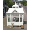 Winter garden made of white-painted galvanised steel