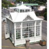 Winter garden made of white-painted galvanised steel