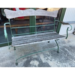  Banc de jardin pliable "Avignon", fer peint vert sur  Moinat SA  - Antiquités décoration
