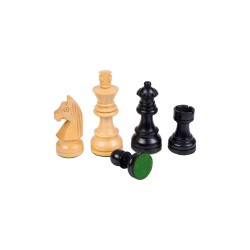 Chess pieces made from dark and light palm wood