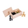 Chess pieces made from dark and light palm wood