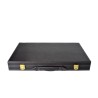 Black backgammon set with a brown and beige interior