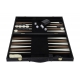 Coffret de Backgammon noir intérieur brun et beige