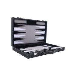 Coffret de Backgammon noir intérieur noir et blanc