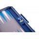 Coffret de Backgammon bleu intérieur bleu et blanc