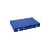 Blue backgammon set with a blue and white interior