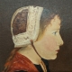 Tableau portrait "Valaisanne" monogrammé G.H.