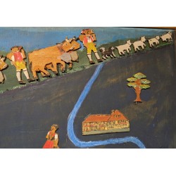 Tableau Poya en relief signé J. BOSCHUNG 58