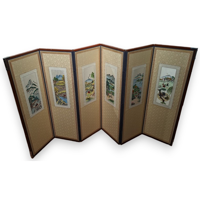 6-panel Japanese folding screen