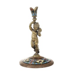 Small candle holder: ‘Cherub at the Mirror’